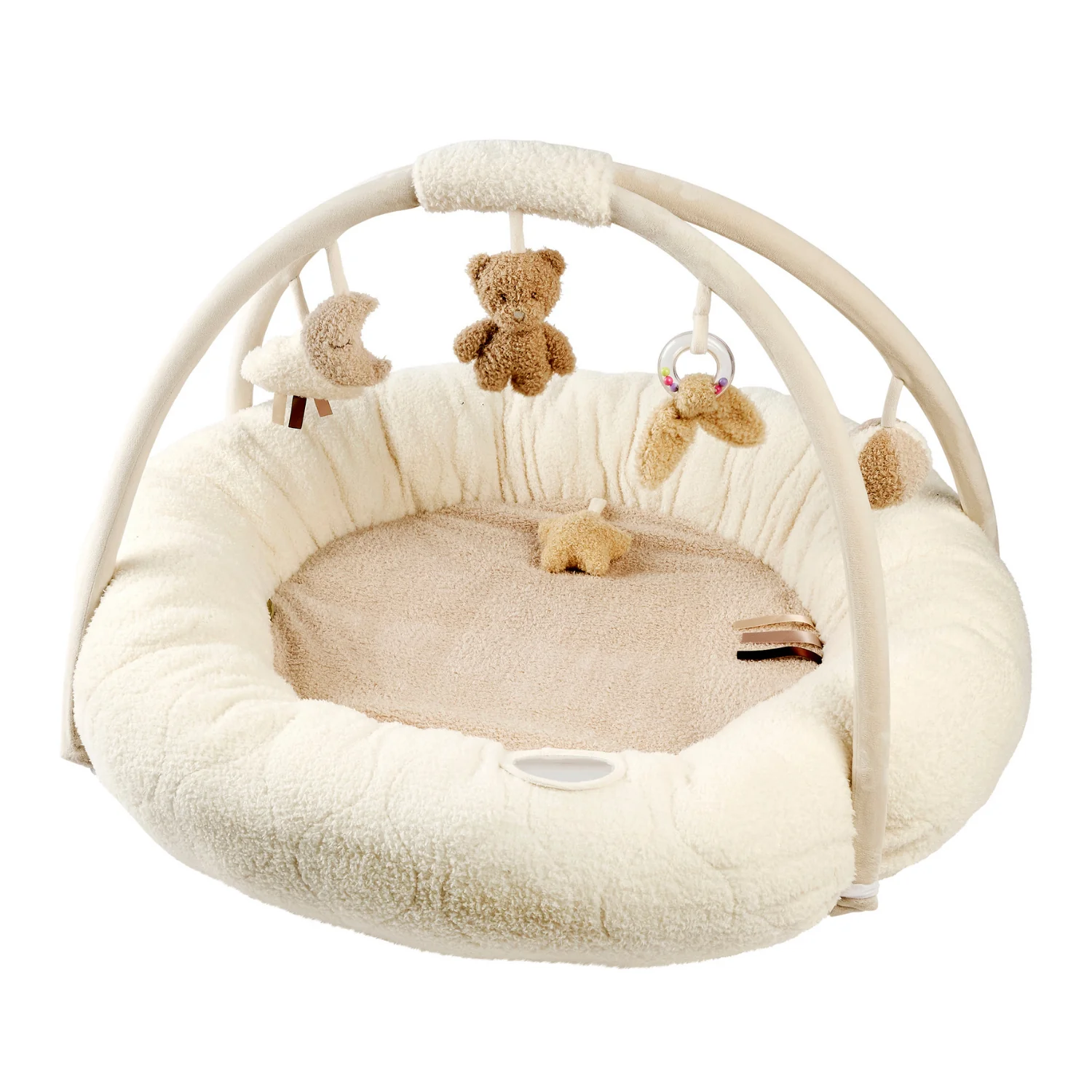 Tapis de jeu bébé avec arches ourson rond 90 x 90 cm (Nattou)