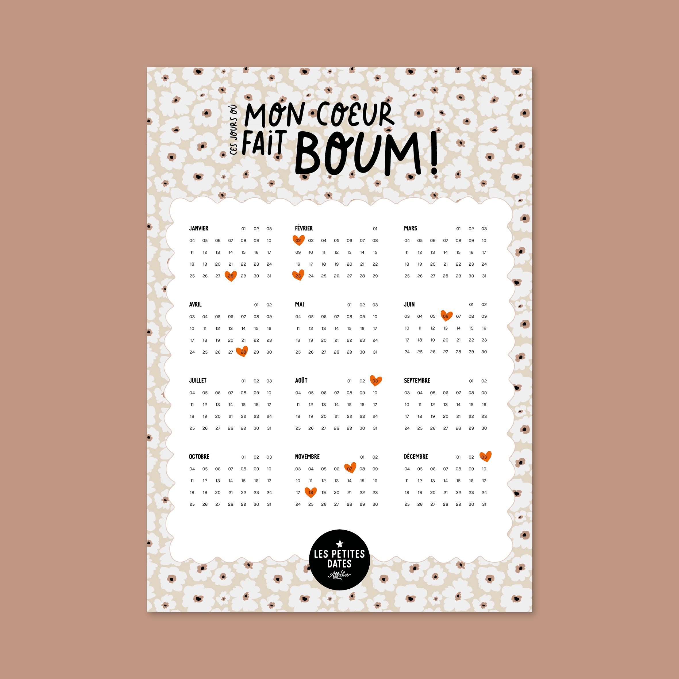 Affiche "Ces jours où mon coeur fait boum" (LES PETITES DATES)