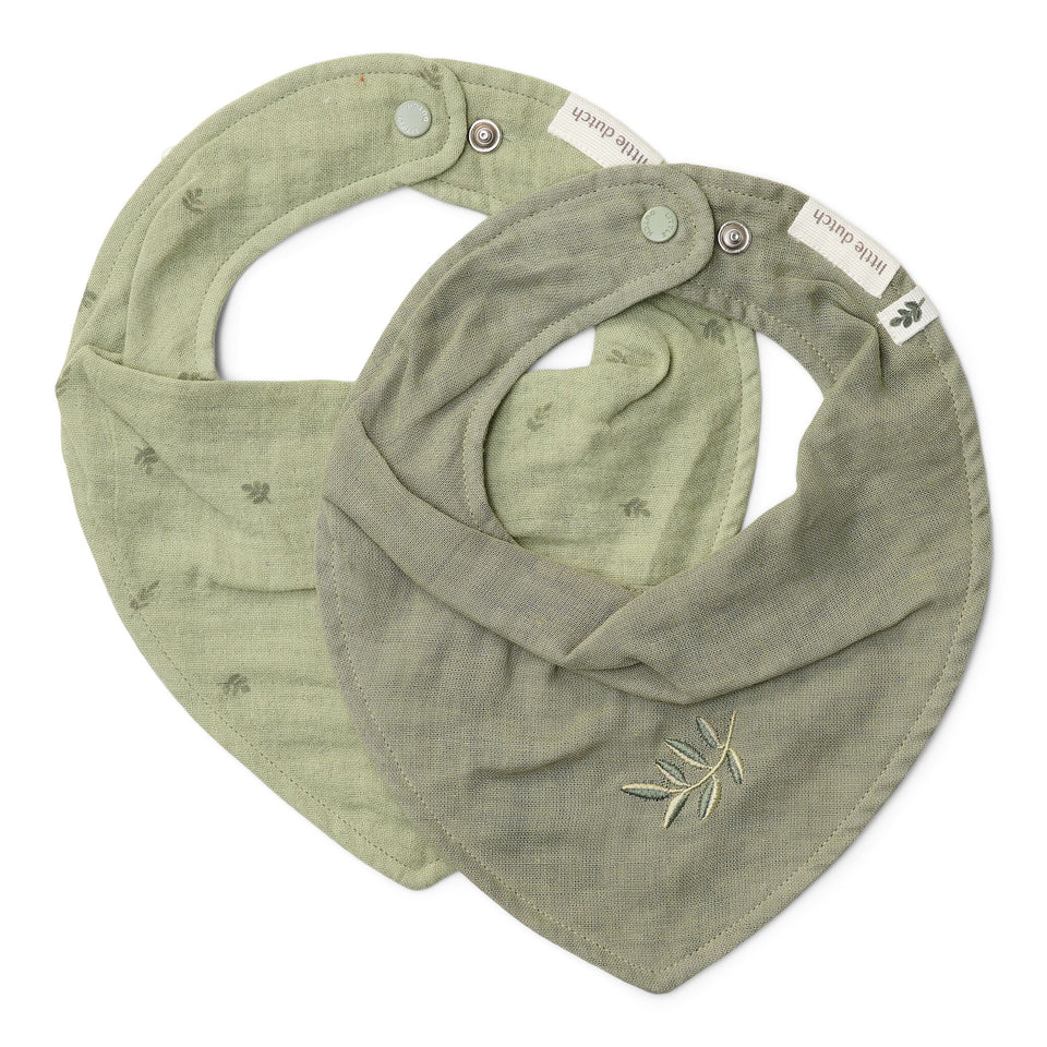 Lot de 2 bavoirs bandana - Vert - Essentials (Little Dutch)