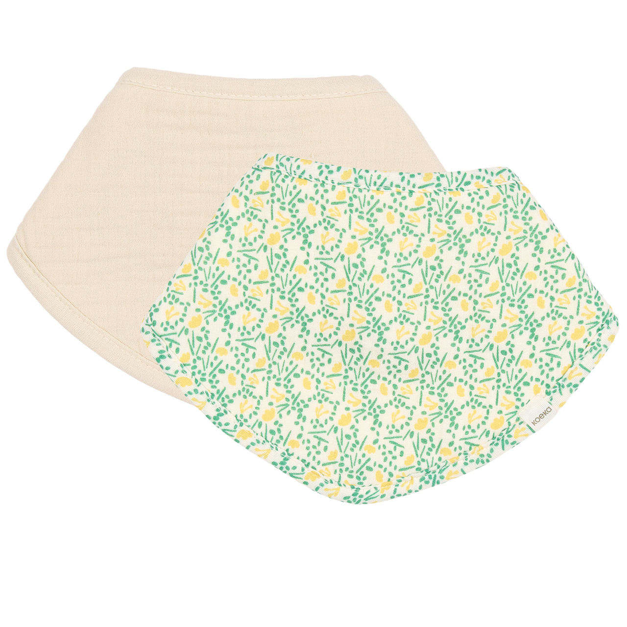 Bandana bavoir 2-pack Meadow off white (Koeka)