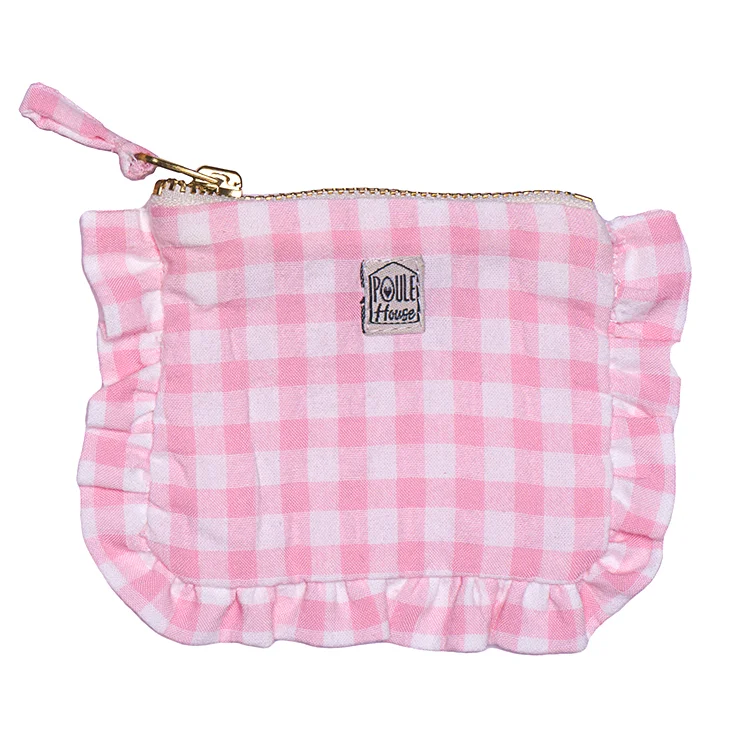 Mini pochette froufrou – Vichy Rose (Bb & Co)