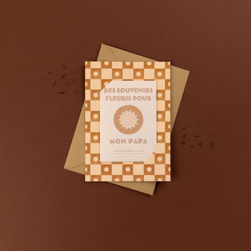 Des souvenirs fleuris pour papa - Carte à semer (La Fabrique à sachets)
