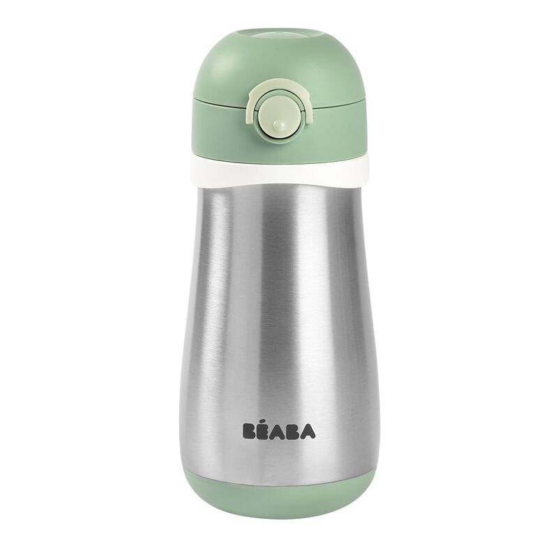 Gourde inox 350 ml + anse - vert sauge (Béaba)
