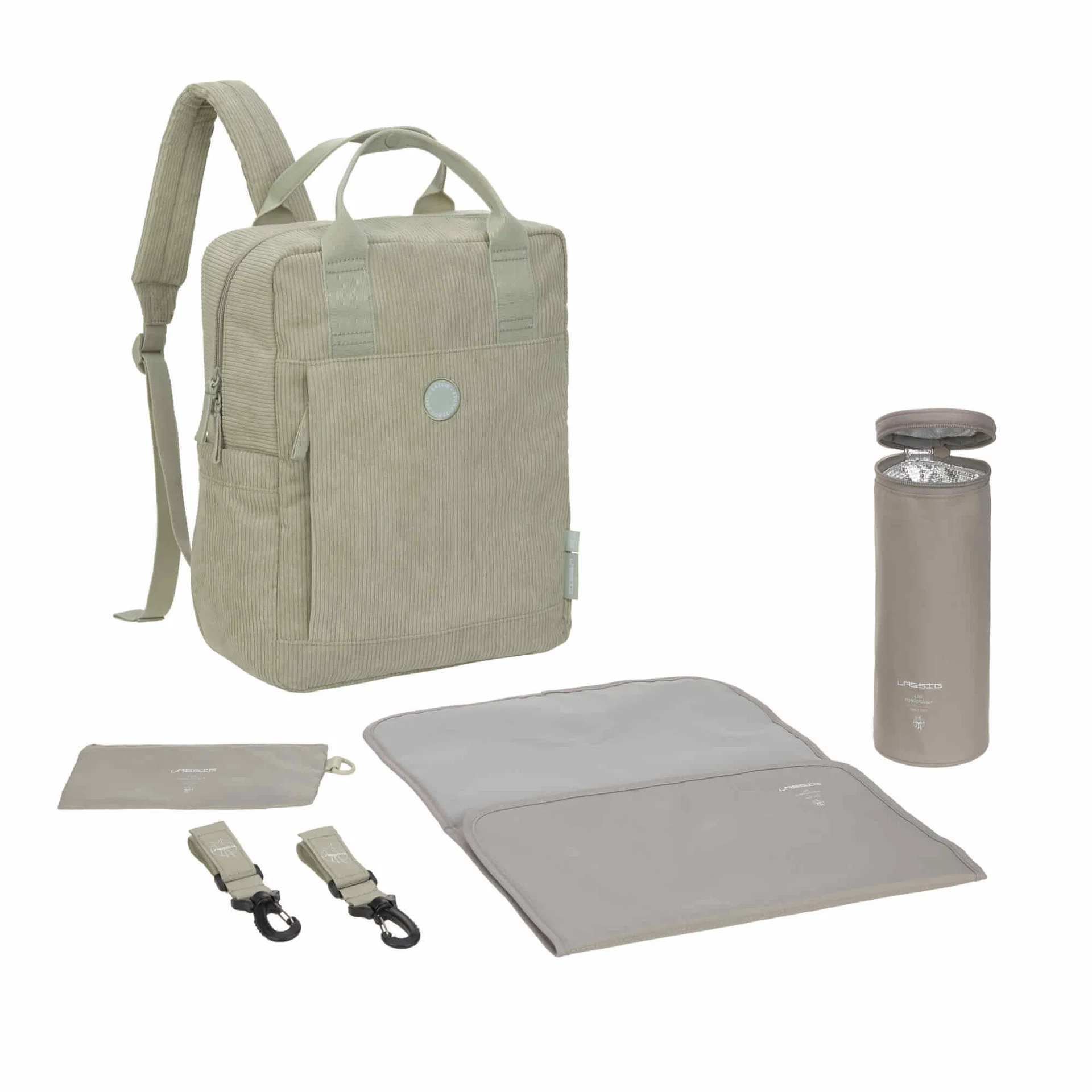 SAC À DOS À LANGER - VIVIDAL CORD, KHAKI (Lassig)