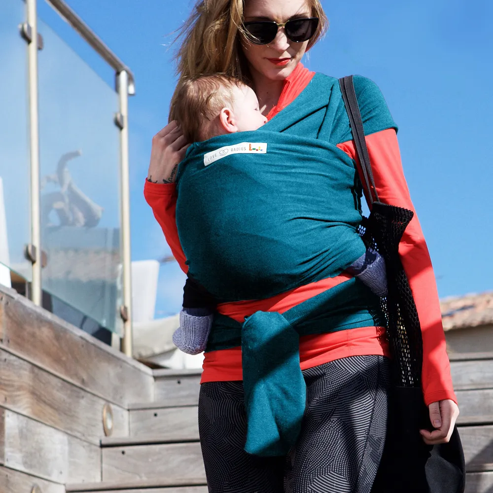 Echarpe de portage BASIC BIO Bleu Rétro (Love Radius)