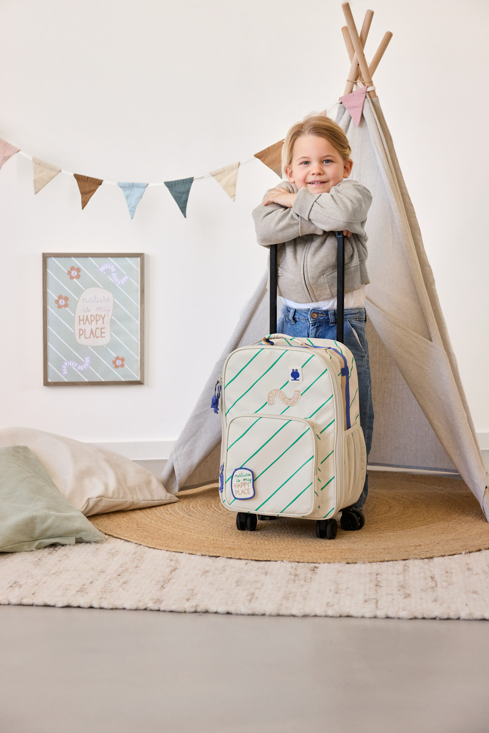 Valise à roulettes - Happy Trails Grenouille (Lassig)