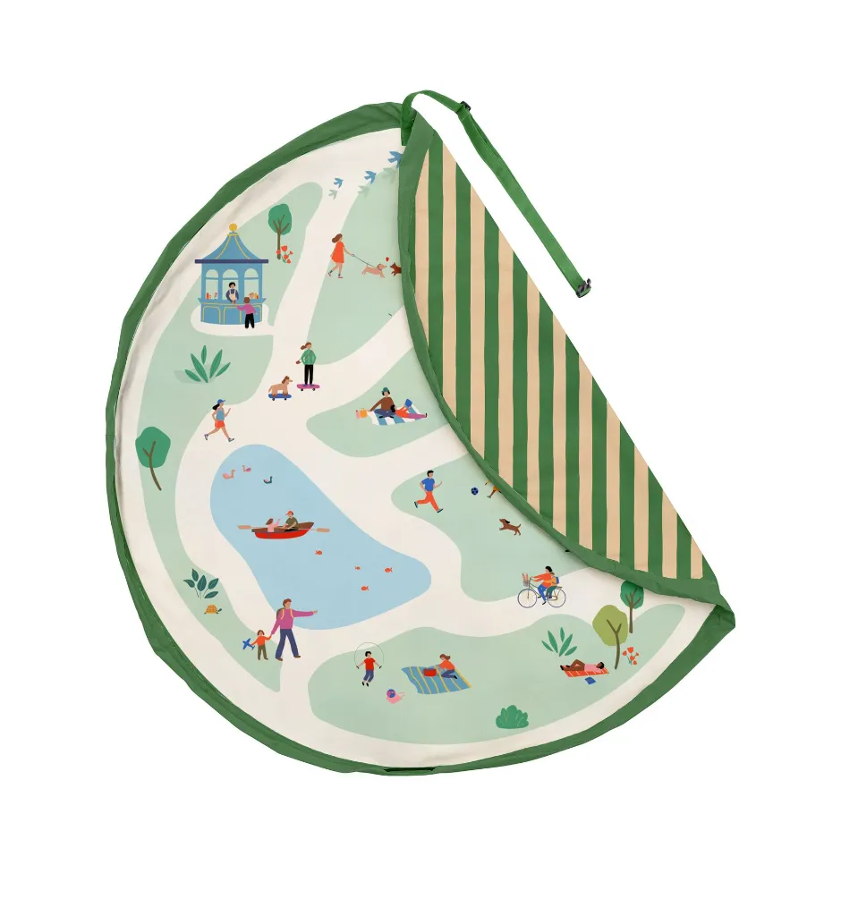 3-in-1 tapis de jeu & sac à jouets outdoor - parc (Play and Go) – Image 3