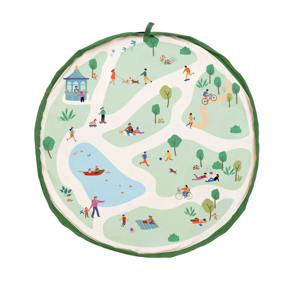 3-in-1 tapis de jeu & sac à jouets outdoor - parc (Play and Go)