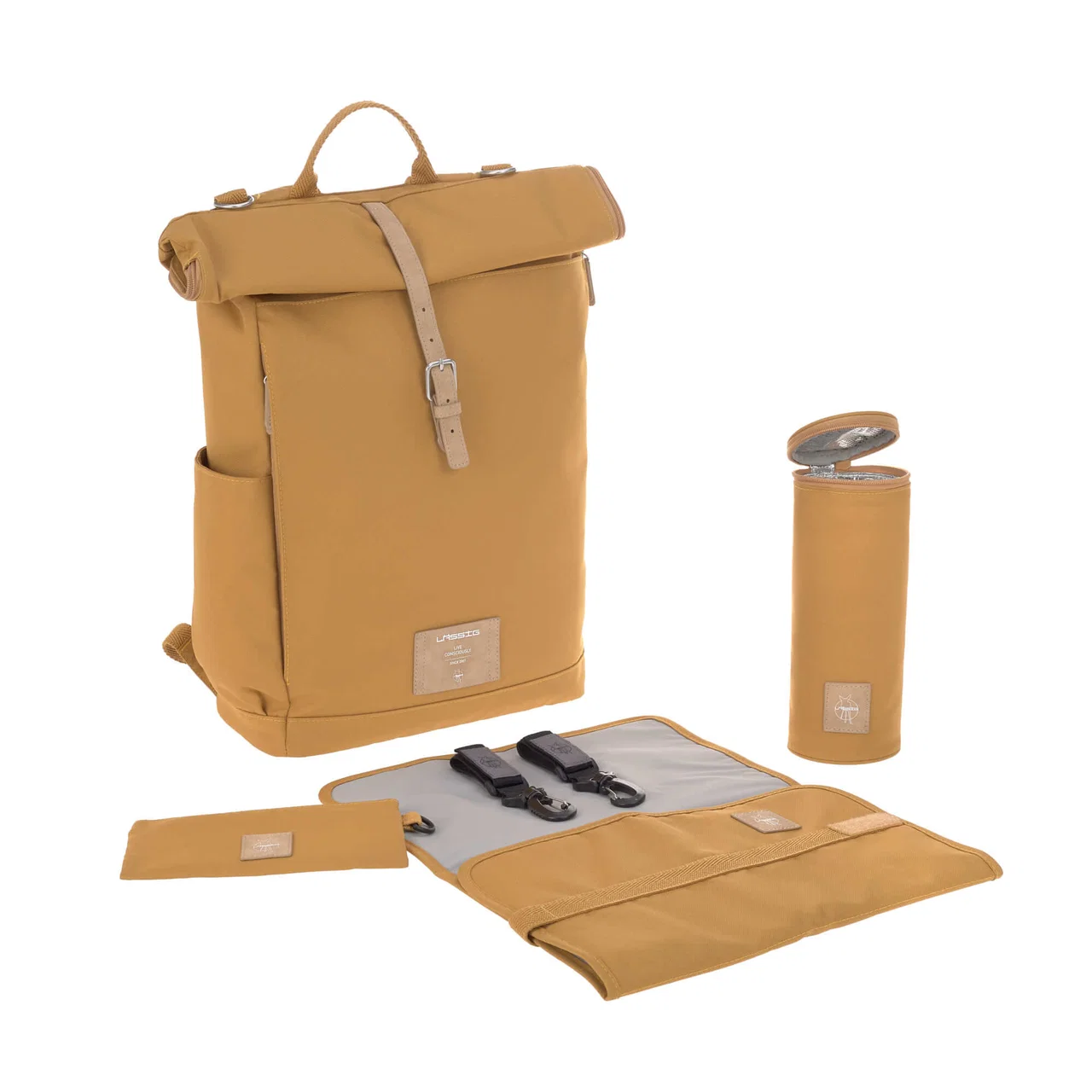 SAC À DOS À LANGER ROLLTOP, CURRY (Lassig)