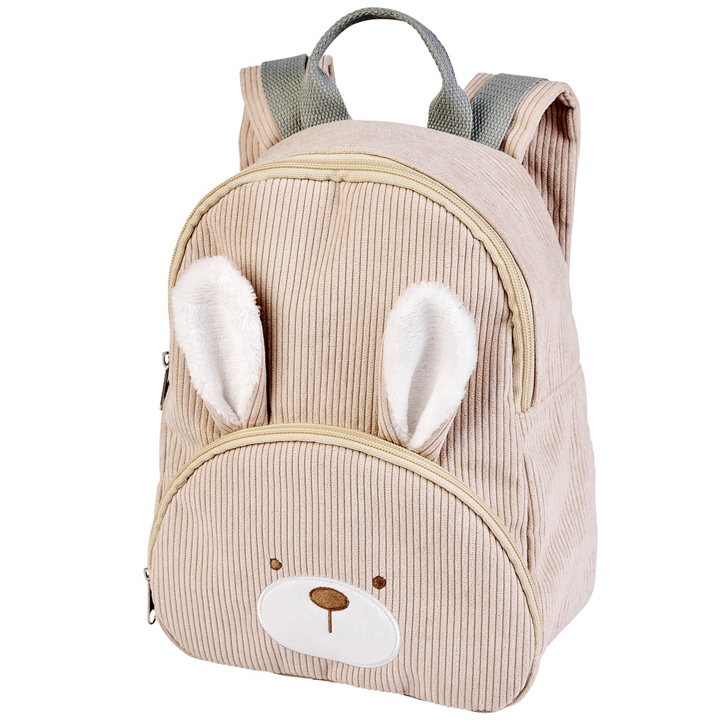 Lapidou Sac à Dos - 28 cm - Cartable Maternelle - Sac Lapin Doux - Couleur Sable (Nattou)