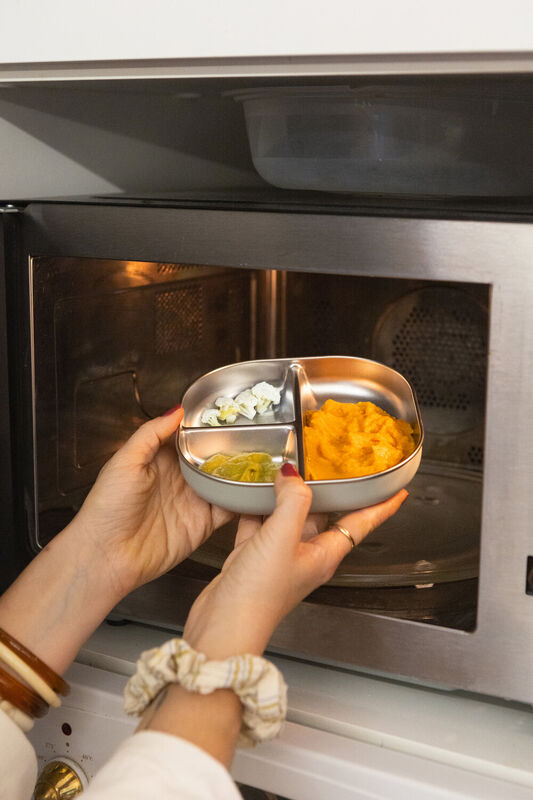 Assiette compartimentée en inox micro-ondable - Barbe à papa (Beaba) – Image 2