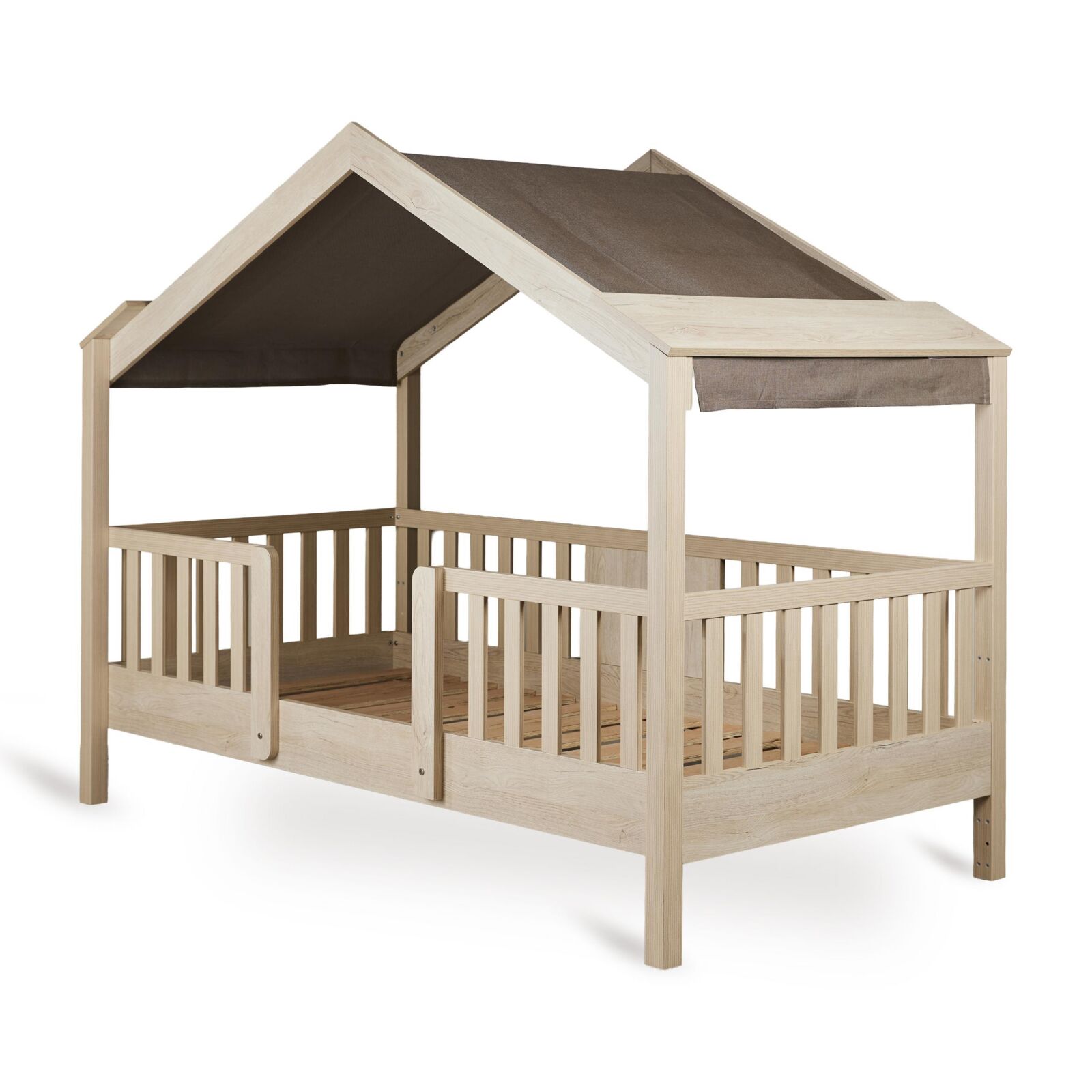 LIT CABANE 90*200 CM - CHALET - TOIT CHOCOLAT (Quax)