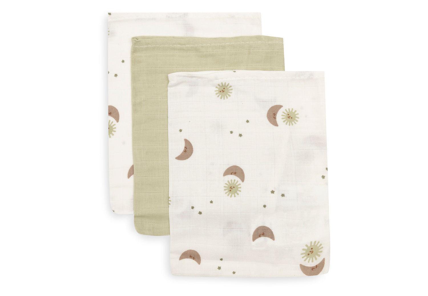 Gant de toilette gaze de Coton 15x20cm - Over the Moon - 3 Unités (Jollein) – Image 3