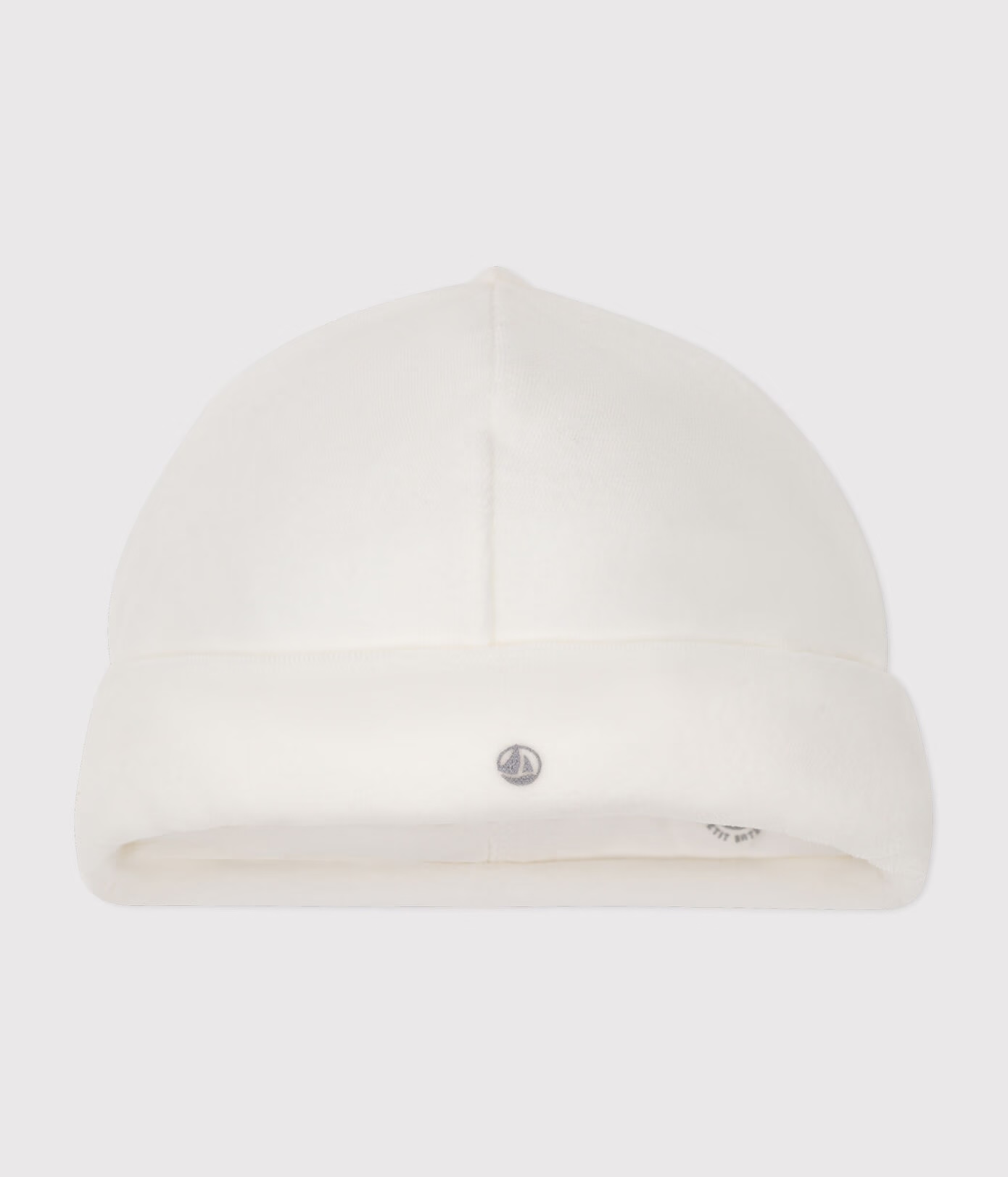 Bonnet naissance bébé en velours uni en coton AW26 (Petit Bateau)