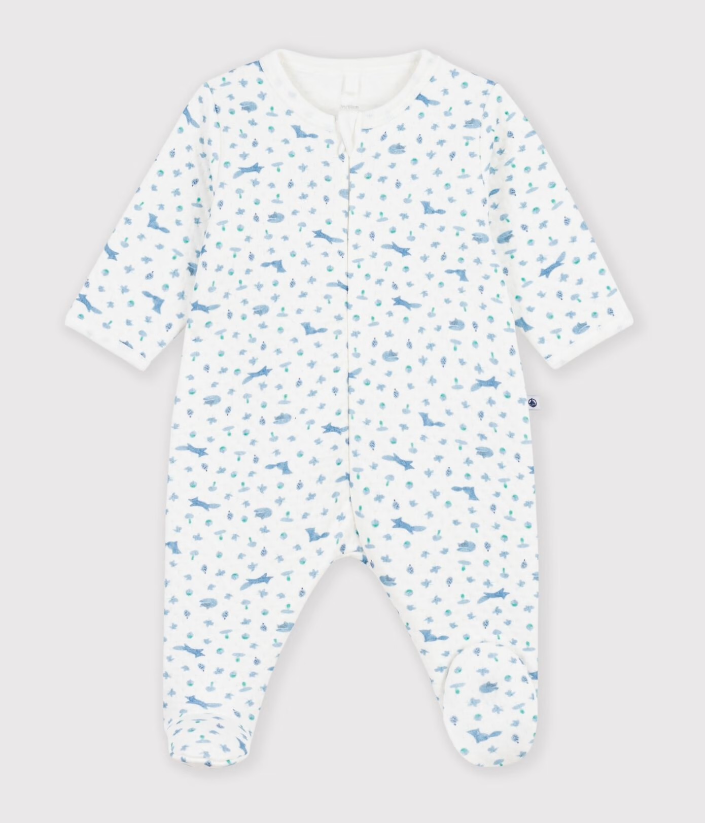 Pyjama bébé en tubique imprimé renard AW26 (Petit Bateau)