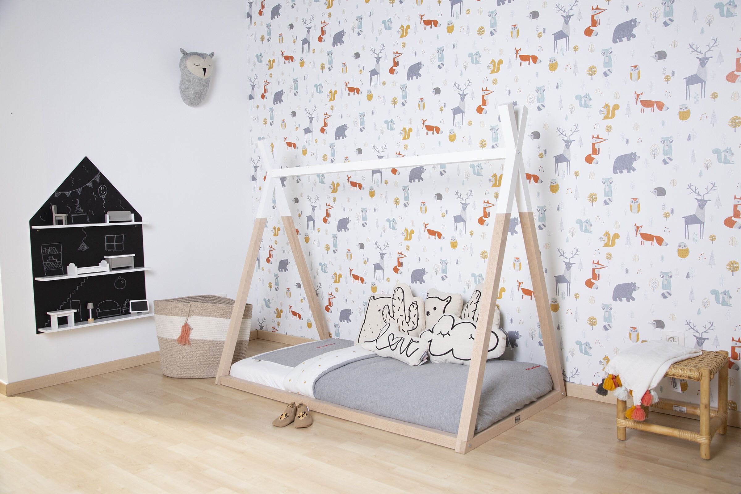 LIT TIPI - 70X140 CM - BOIS - NATUREL BLANC (Childhome) – Image 4