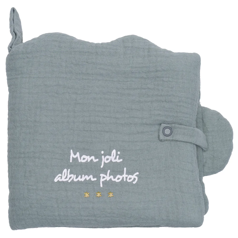 Livre album photos nuage gaze de coton vert de gris (BB and Co)