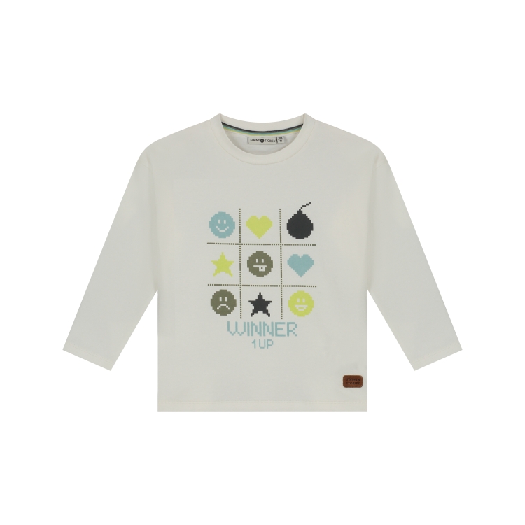 T-Shirt LongSleeve Garçon - Off White AW26 (Stains Storie)