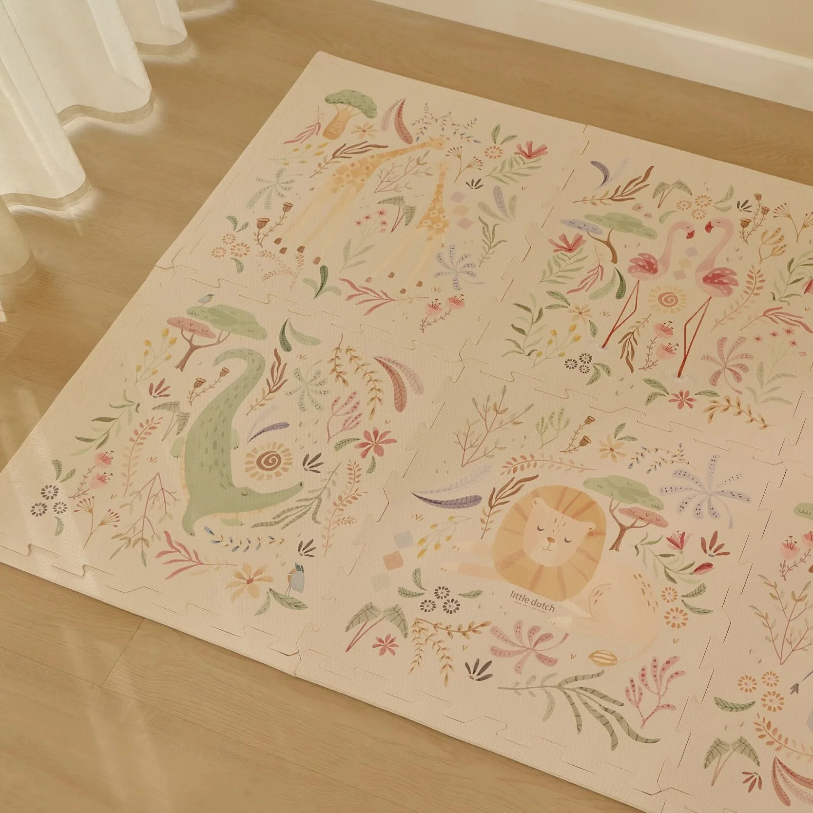 Tapis puzzle Tapis de jeu Animaux de safari blancs ( Little Dutch ) – Image 2