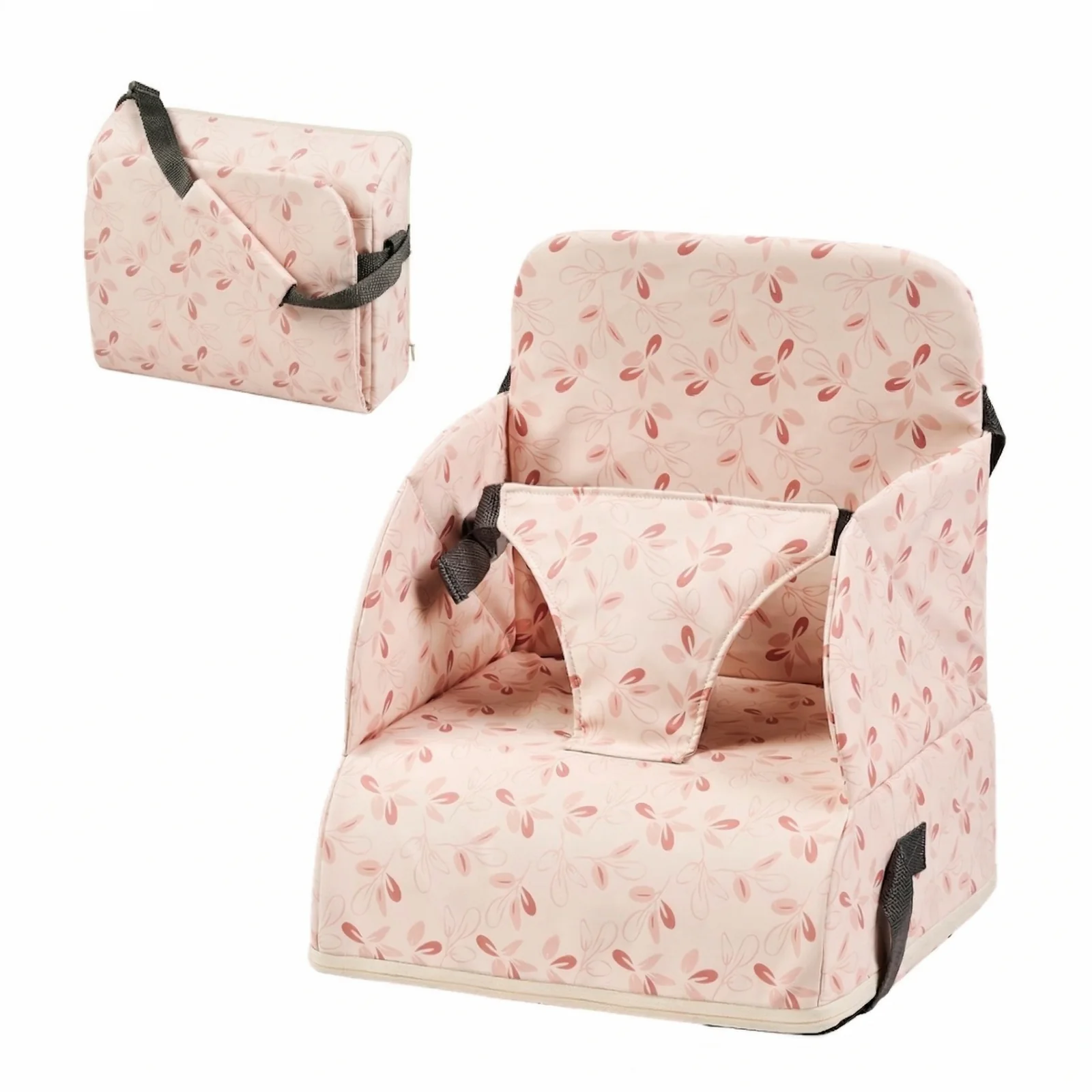 Rehausseur de Chaise Pliable pour Chaise de Salle à Manger - Siège Imperméable avec Harnais de Sécurité - Rose avec Pétales (Nattou)