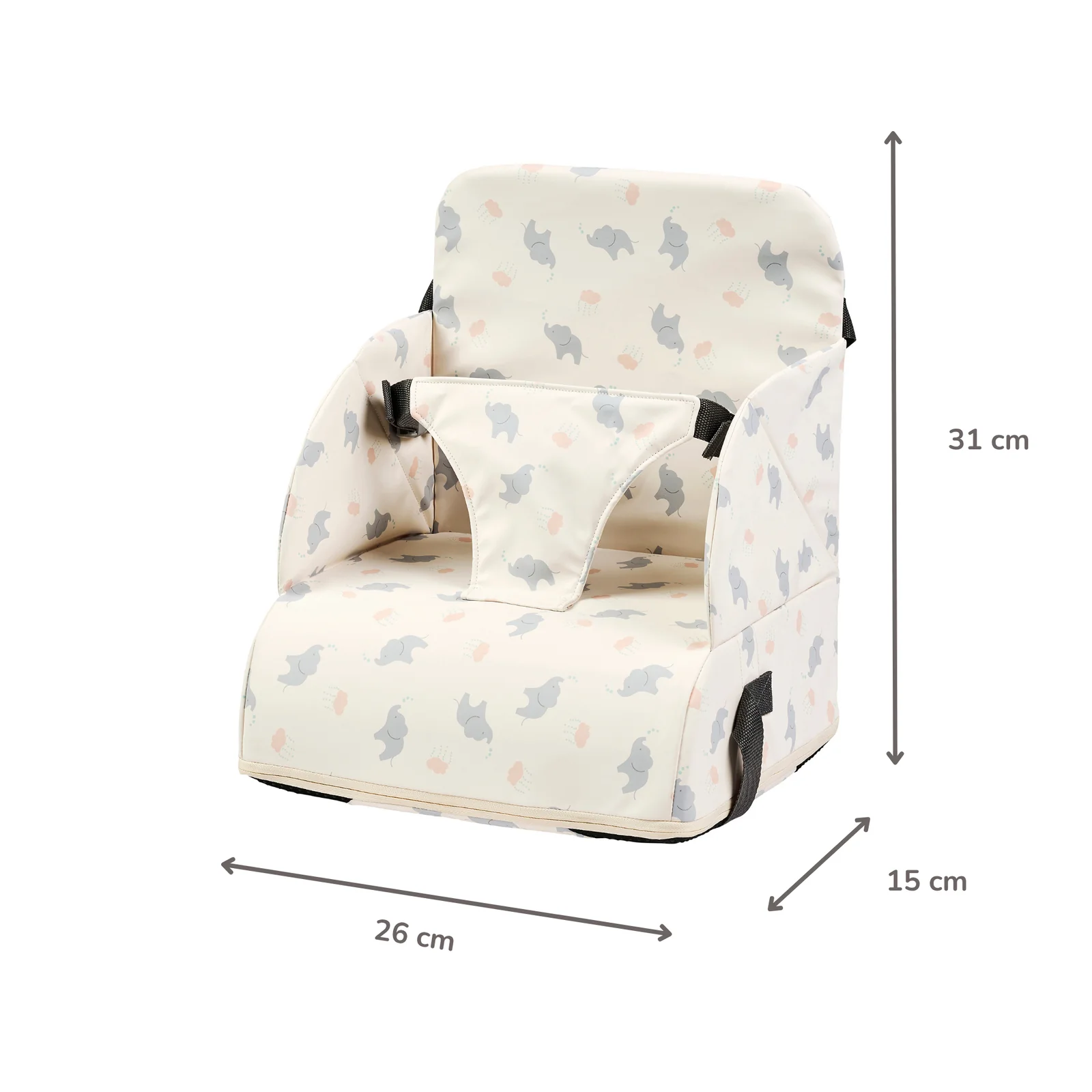Chaise de Salle à Manger - Siège Imperméable avec Harnais de Sécurité - Écru avec Éléphants (Nattou) – Image 4