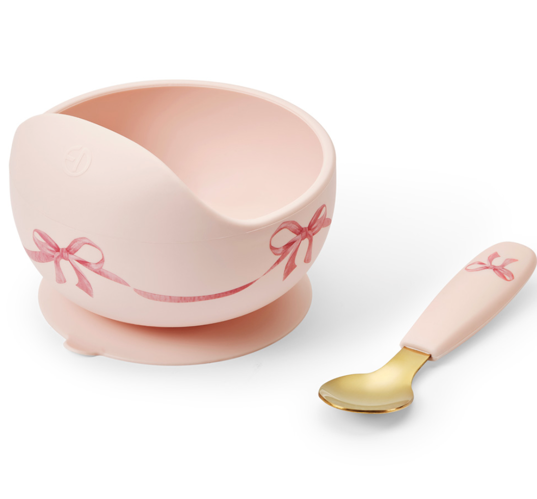 Ensemble bol en silicone - Rosy Bow (Elodie Details)