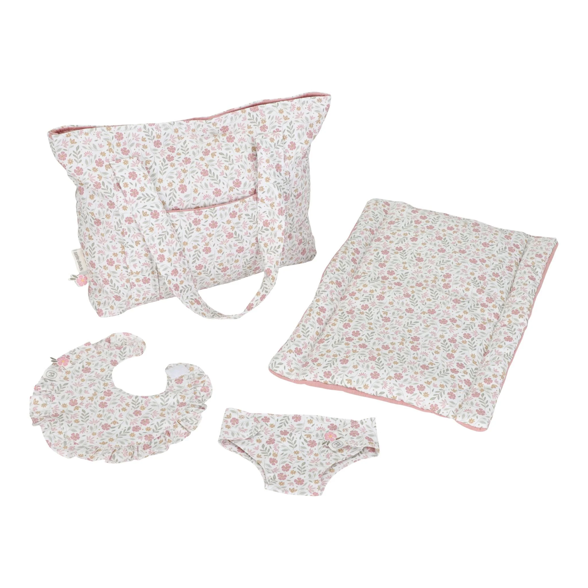 Sac à langer pour poupée – Multicolore, Fleurs douces (Little Dutch)