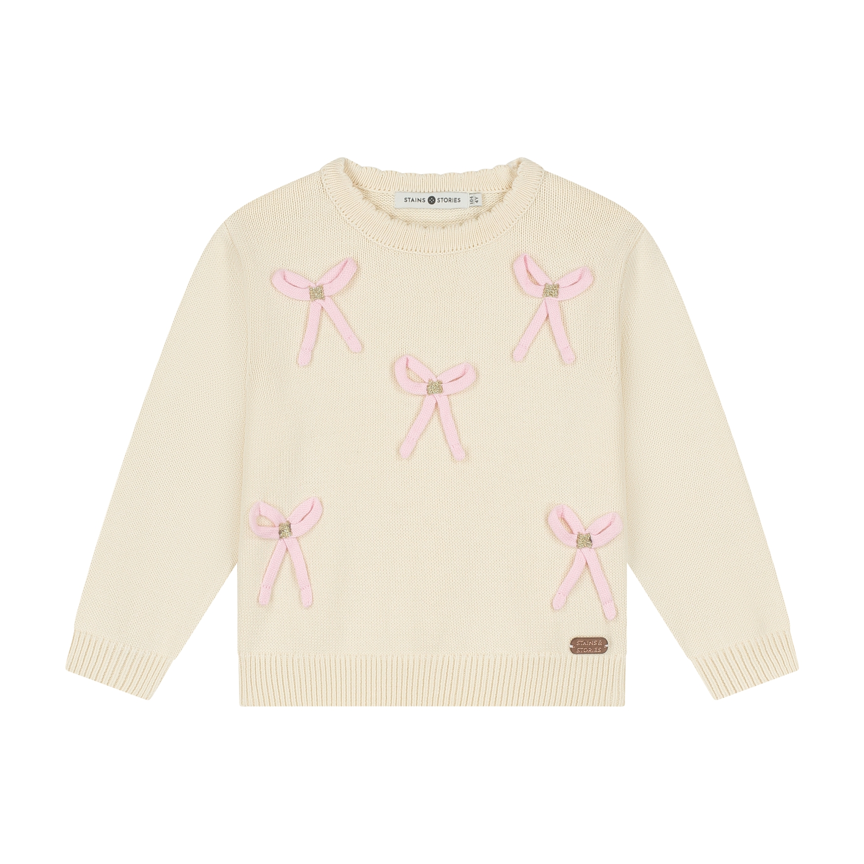 Pull Over Noeuds Girls - Cream AW26 (Stains Stories)