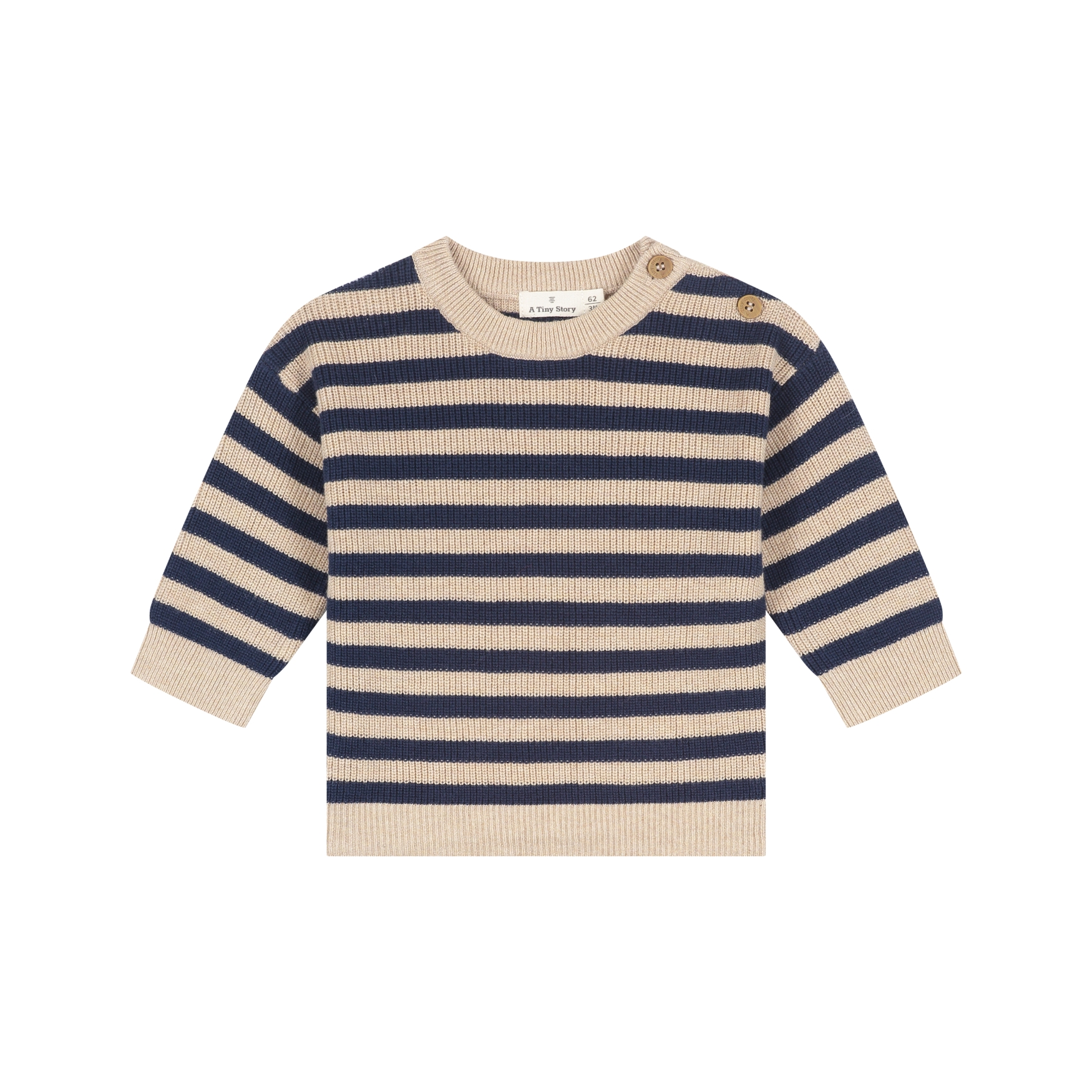 Pull Lignés Bébé - Bleu Foncé AW26 (Tiny Story)