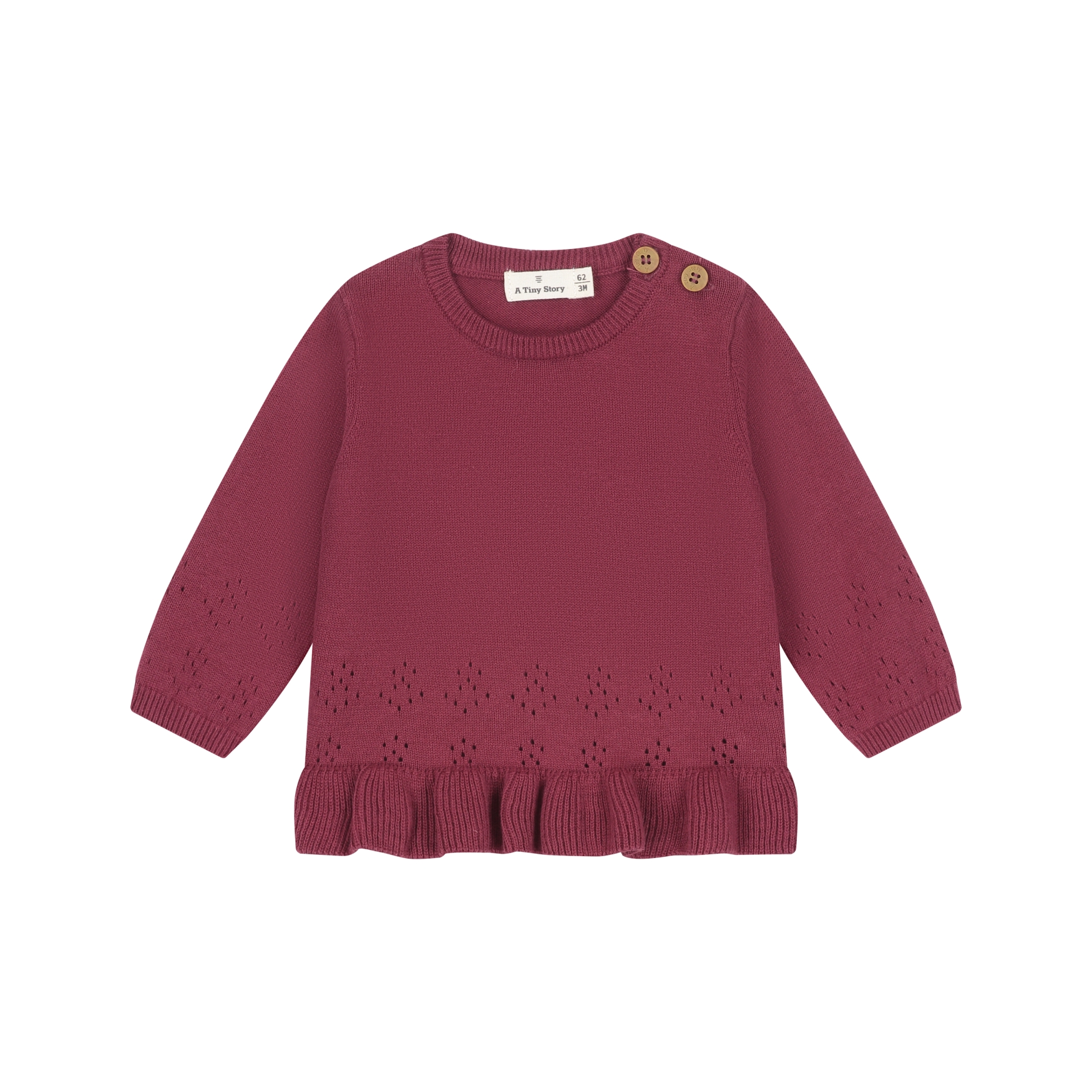 Pull Over Bébé - Rouge Foncé AW26 (Tiny Story)
