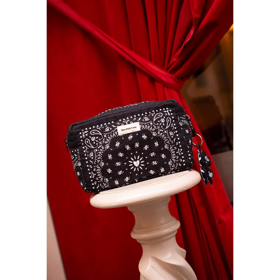 Trousse de toilette coton matelassé - Bandana Noir (Mon Petit Léon) – Image 2
