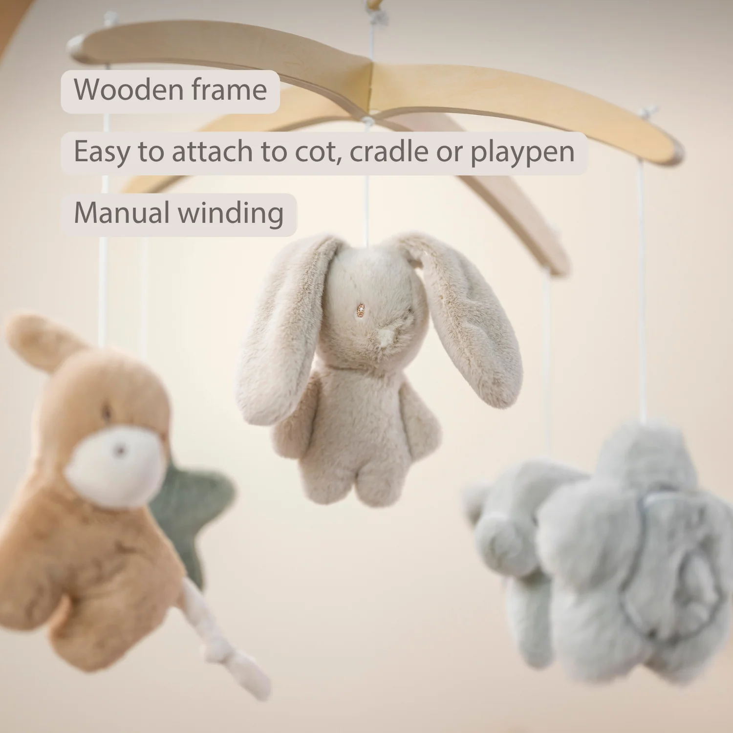LouLou Musical Mobile - 50 x 40 x 74 cm - Soft Colours (Nattou) – Image 3